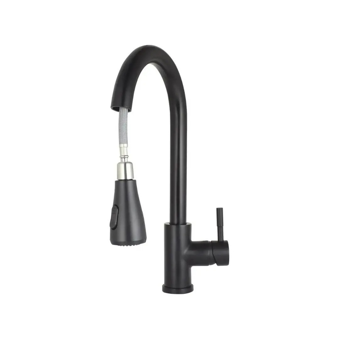 Torneira gourmet 194018 monocomanda extensível preta escovada domum - Imagem 3