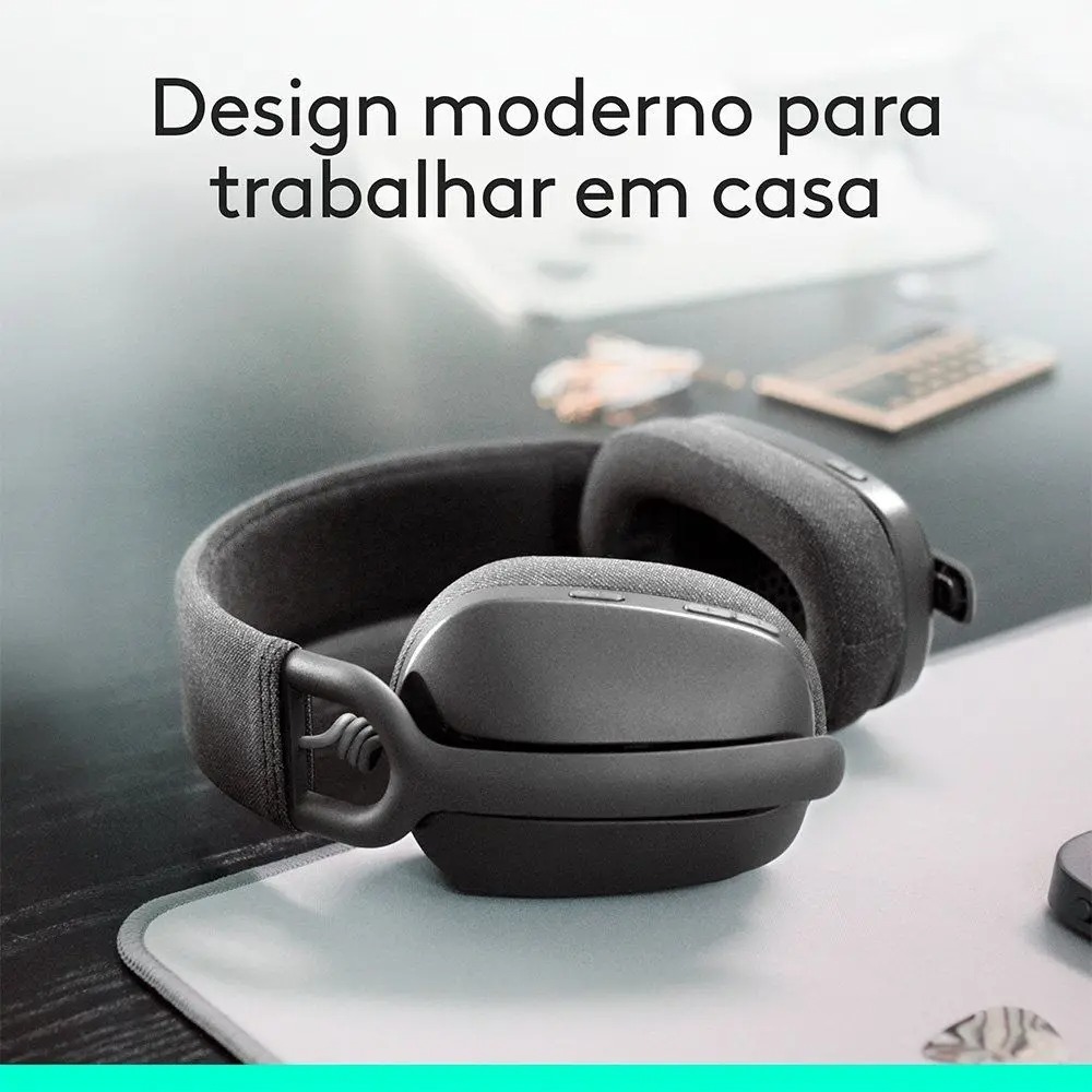 Headset Sem Fio Logitech Zone Vibe 100, Drivers 40 mm, USB, Bluetooth, PC, Mobile, Grafite - 981-001214 - Imagem 4