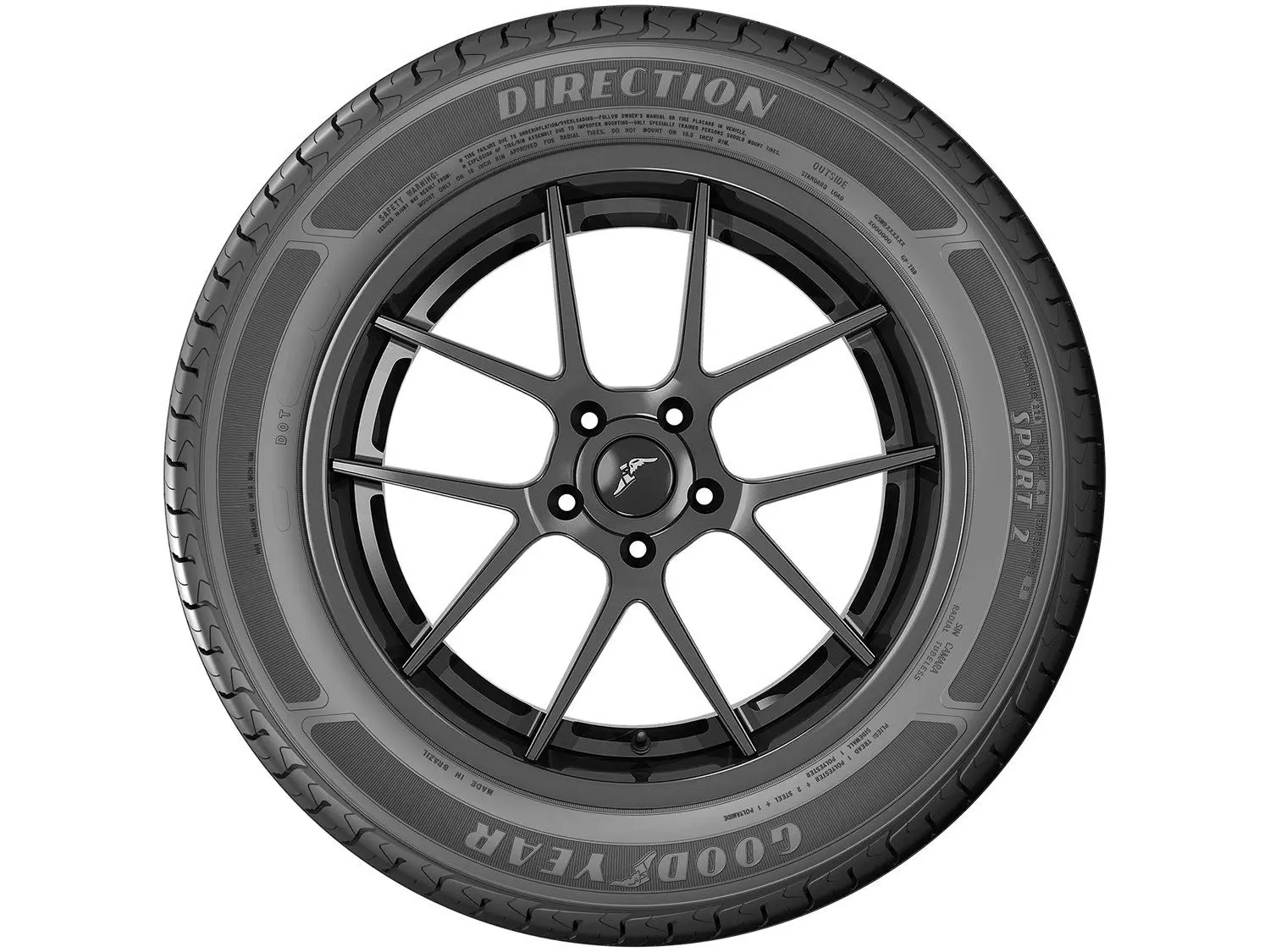 Pneu Aro 16” 195/55R16 Goodyear 91V Sport Direction - Imagem 4