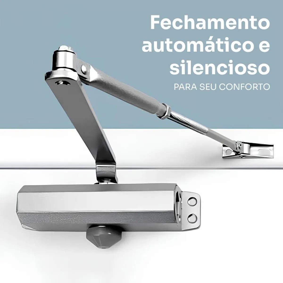 Mola Aérea REFORÇADA Hidráulica para Porta com Regulagem Fechador Automático Universal Resistente - THAMETAL SISTEMAS METÁLICOS - Imagem 2