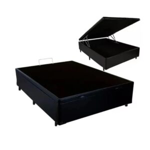 Cama Box Com Baú Casal + Colchão De Molas Ensacadas - Ortobom - AirTech SpringPocket - 138x188x67cm