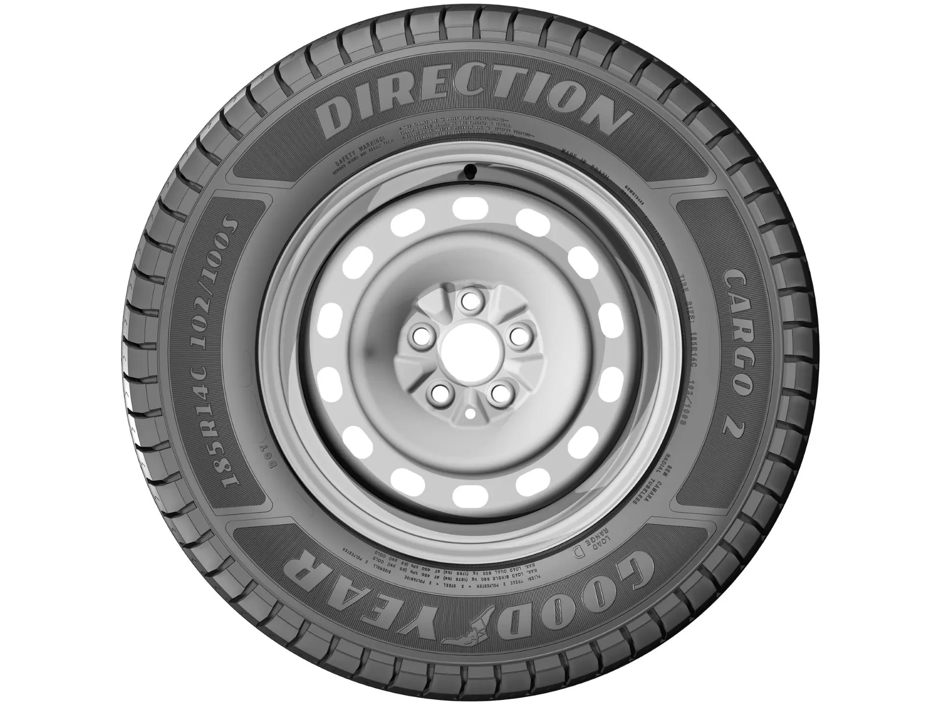 Pneu Aro 14” 185/80R14 Goodyear 102S Direction 2 Carg - Imagem 3