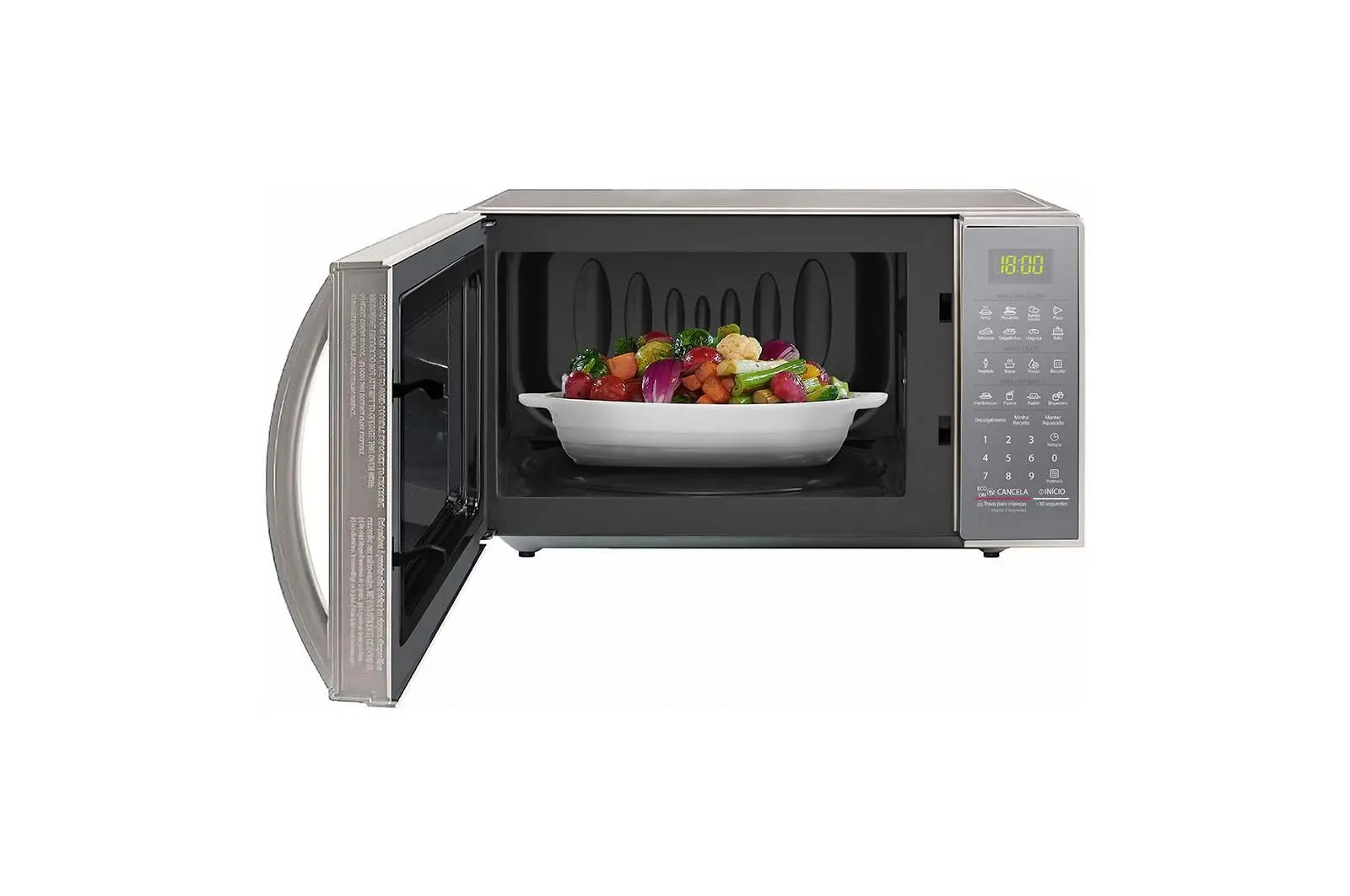 Micro Ondas LG 30L MS3043BR Limpa Fácil 127V Prata - Imagem 4