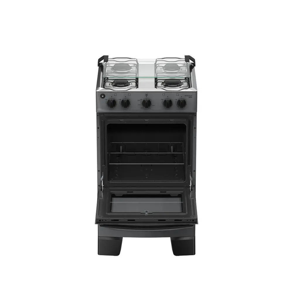 Fogão 4 Bocas Atlas Mônaco Plus Mesa Inox Bivolt Titanium