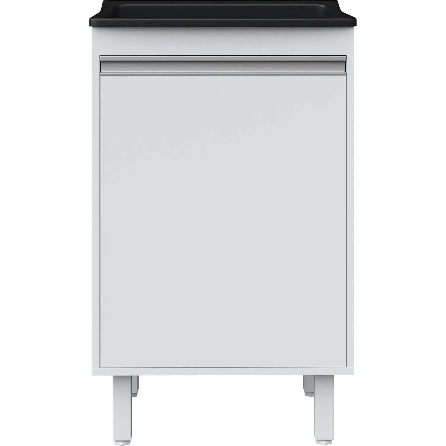 Tanque de Lavanderia Plástico 34 L com Gabinete MDF 53 cm Branco com Válvula e Sifão Entregue Montado - EJV Shoop - Imagem 3