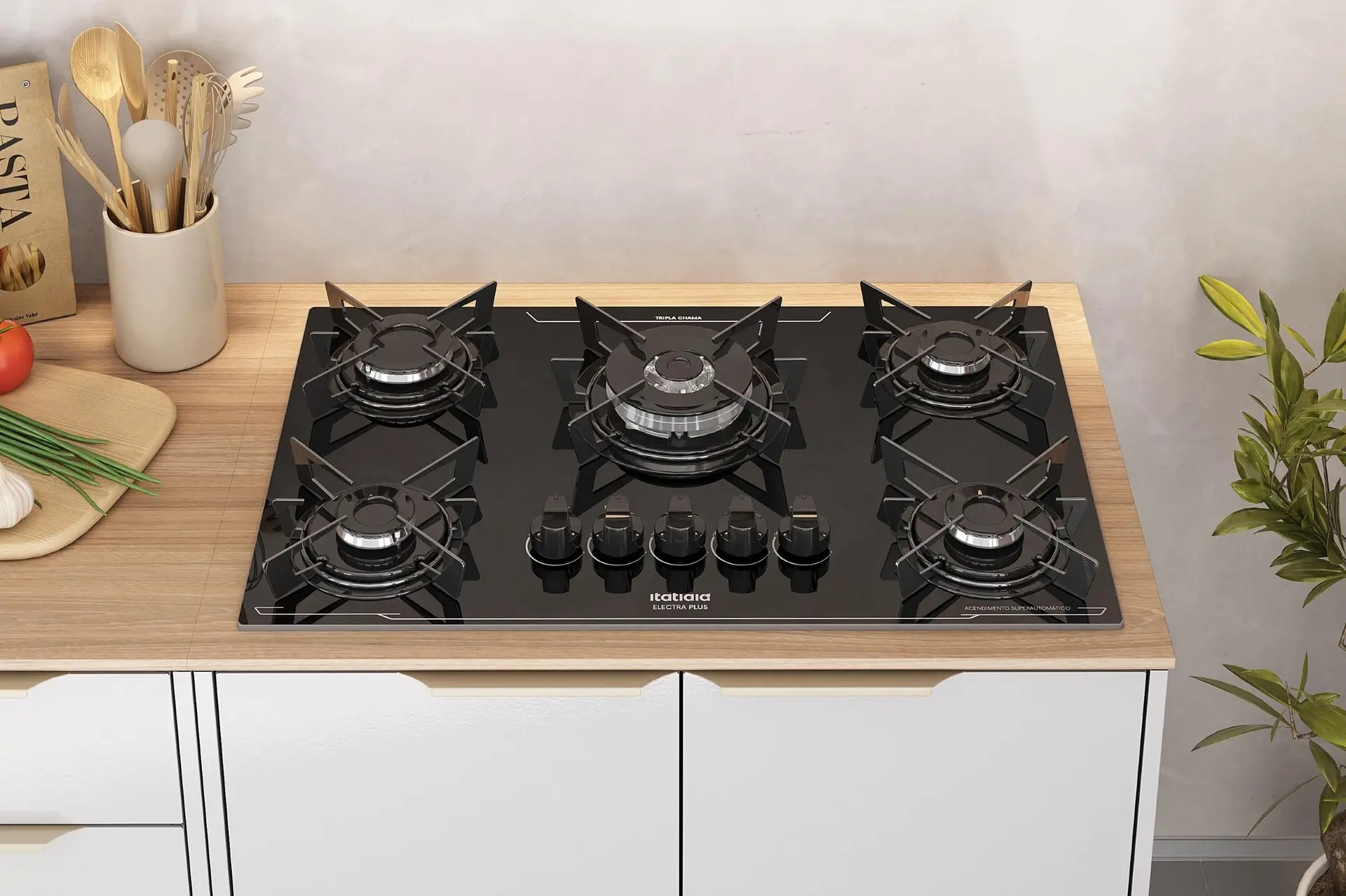 Cooktop Electra Plus Itatiaia 5 Bocas Tripla Chamas Bivolt Preto - Imagem 4