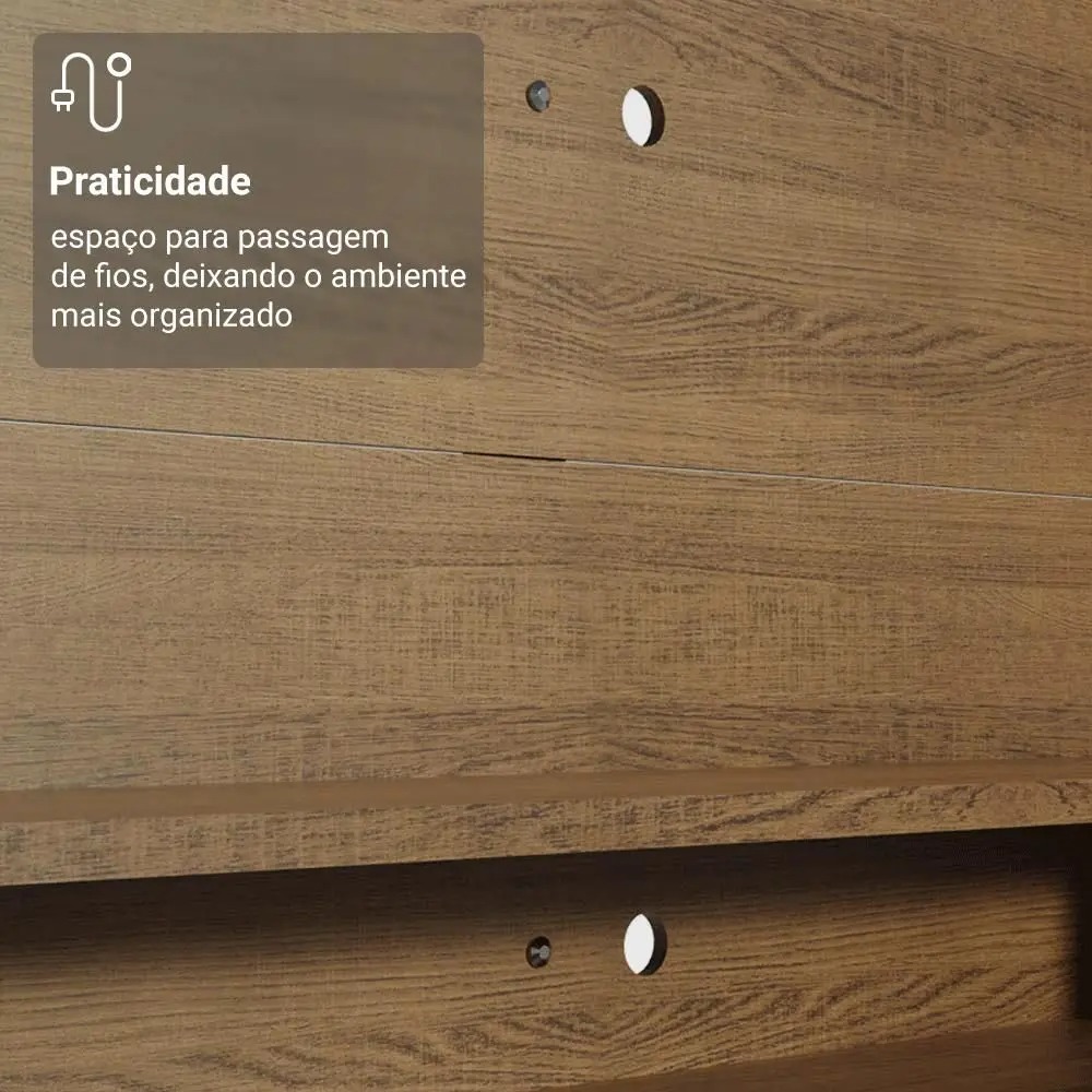 Rack com Painel para TV até 60 Polegadas 180 cm Metz Madesa - Imagem 6