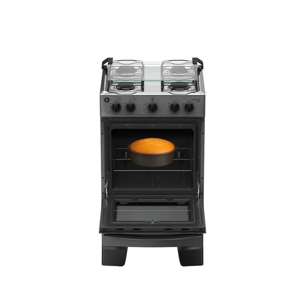 Fogão 4 Bocas Atlas Mônaco Plus Mesa Inox Bivolt Titanium - Imagem 2
