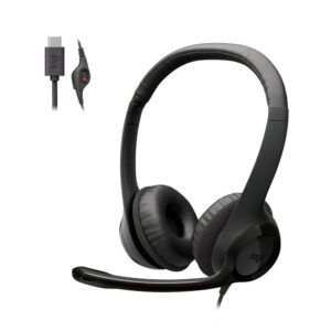 Headset Logitech H390, Controles de Áudio Integrado, Microfone com Redução de Ruído, USB-C, Preto - 981-001575