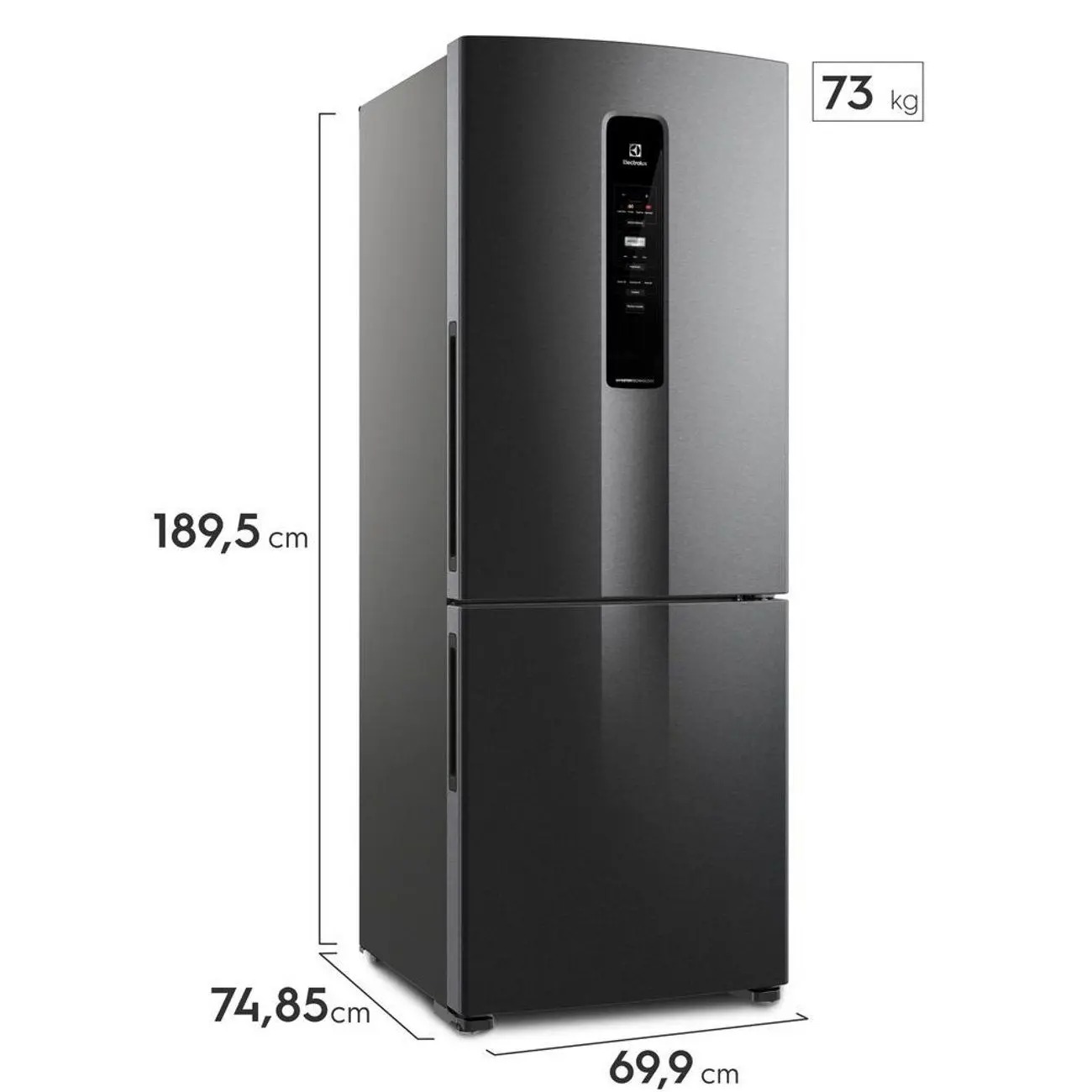 Geladeira Electrolux Frost Free Inverter 490L com AutoSense Inverse Black Inox Look (IB7B) - Imagem 2
