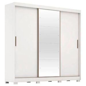 Guarda-roupa Casal com Espelho 3 Portas de Correr 6 Gavetas Demóbile Londres