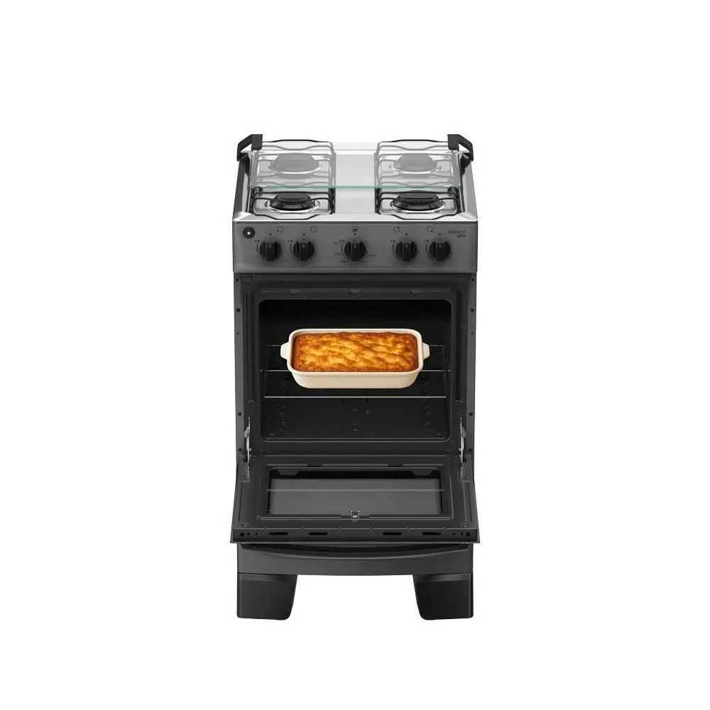 Fogão 4 Bocas Atlas Mônaco Plus Mesa Inox Bivolt Titanium - Imagem 3