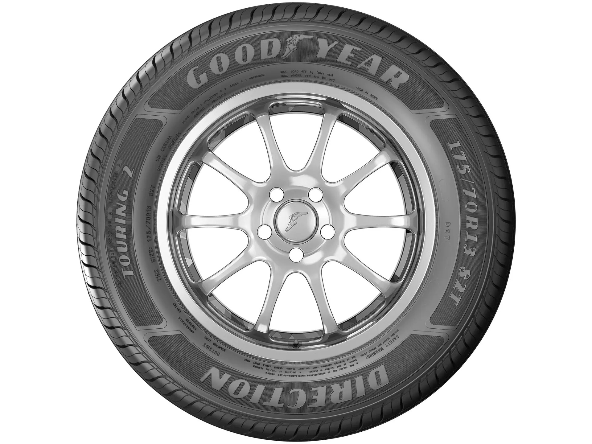 Pneu Aro 14” 185/60R14 Goodyear 82H Touring Direction - Imagem 3
