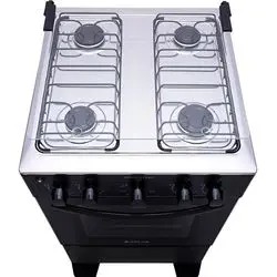 Fogão 4 Bocas Atlas Mônaco Plus Preto Com Mesa Inox E Acendimento Automático Bivolt - Imagem 4