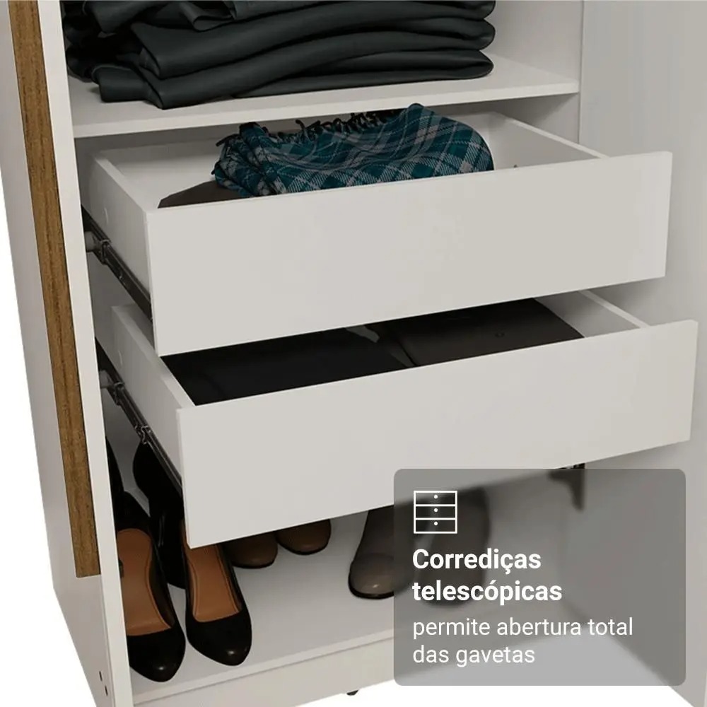 Guarda-Roupa Closet 4 Gavetas 216 cm Venus Madesa GL - Imagem 3