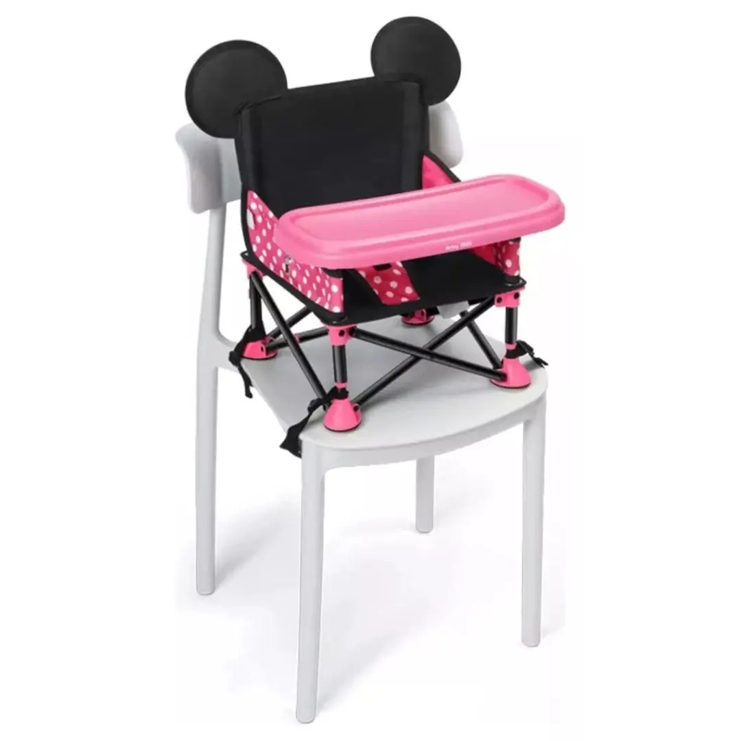Cadeira Cadeirinha Alimentação Bebê Papinha Mesa Portátil Minnie Disney Menina Rosa - Multi - Imagem 3