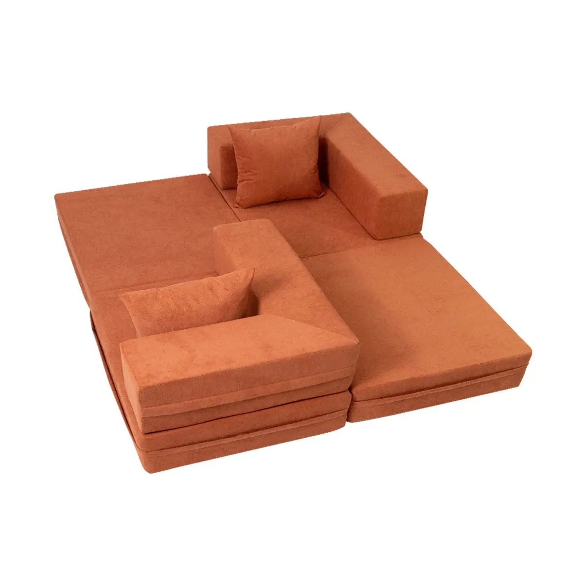 Sofá Cama Casal 160 cm Sala 2 Módulos Vem na Caixa Compacto Estofado Capas Removíveis Cobbi - Modifika - Imagem 2