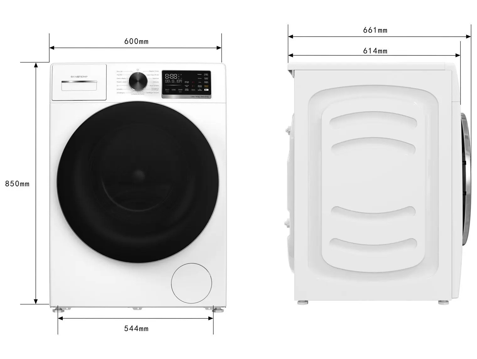 Lava e Seca Brastemp 14kg BNO14AB Água Quente e Fria Branca - Imagem 2