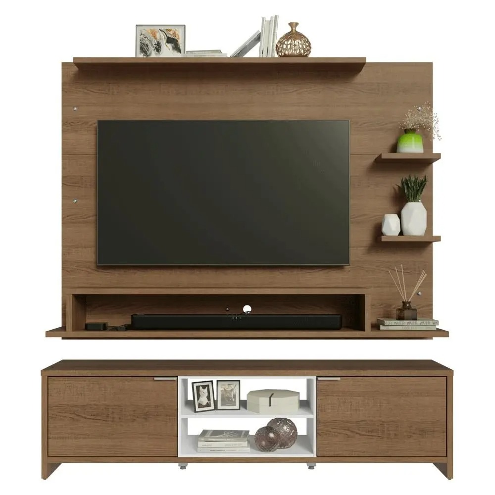 Rack com Painel para TV até 60 Polegadas 180 cm Metz Madesa - Imagem 9