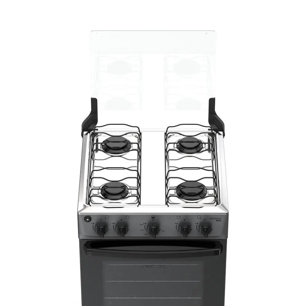 Fogão 4 Bocas Atlas Mônaco Plus Mesa Inox Bivolt Titanium - Imagem 4