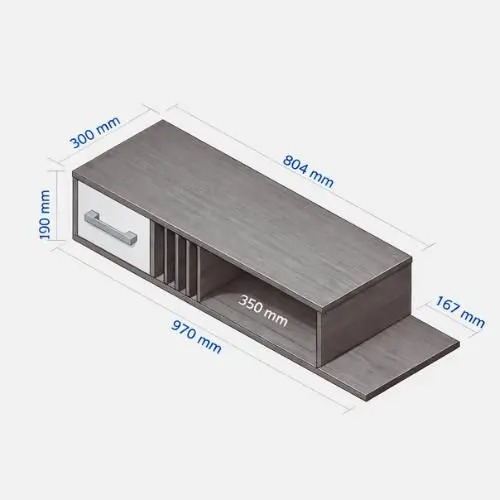 Rack Nicho Painel Suspenso Pequeno Sala Quarto Mônaco - JM3 Móveis - Imagem 6