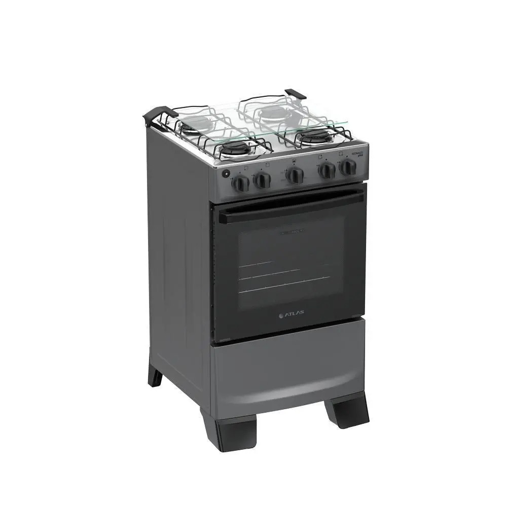 Fogão 4 Bocas Atlas Mônaco Plus Mesa Inox Bivolt Titanium - Imagem 5