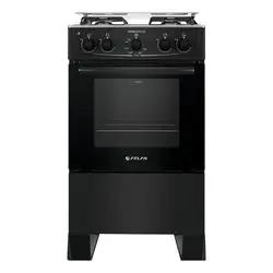 Fogão 4 Bocas Atlas Mônaco Plus Preto Com Mesa Inox E Acendimento Automático Bivolt