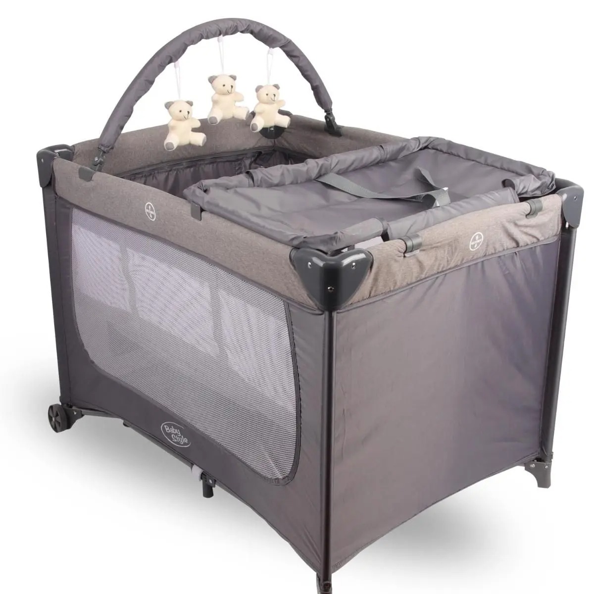 Berço Portátil Joly Baby Style 2 Níveis de Altura Compacto Chiqueirinho Com Trocador - BabySyle - Imagem 3