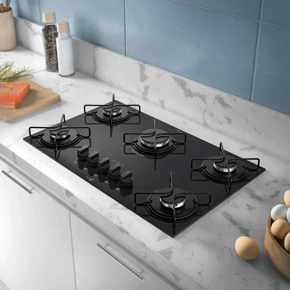 Fogão Cooktop 5 Bocas Mesa Vidro Atlas Agile Up Preto Bivolt - Imagem 3