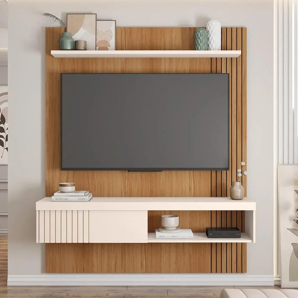 Painel Para Tv 55 Polegadas Marrom Moon Caemmun - Imagem 5