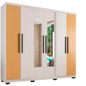Guarda-roupa Casal com Espelho 6 Portas 4 Gavetas Araplac Braga