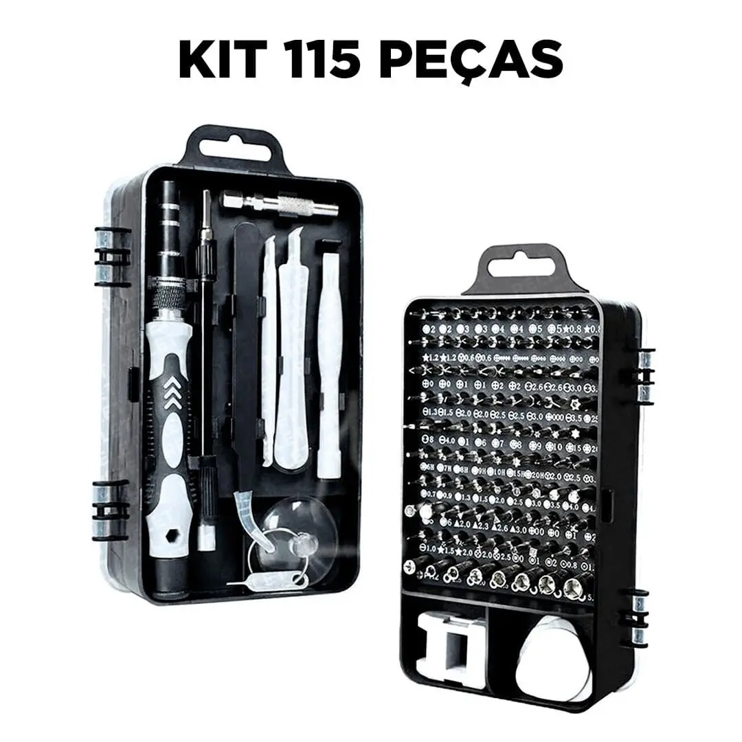 Conjunto Ferramentas de Reparo 115 Peças Profissional - Imagem 2