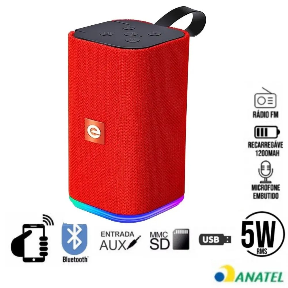 Caixinha de Som Soundbox Bluetooth Multimidia Portátil USB MicroSD Auxiliar Exbom CS-M31BTL 5W - Imagem 4