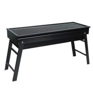 Churrasqueira Portátil a Carvão Dobrável Snel Home Grelha Cromada 60cm para Quintal, Camping e Praia