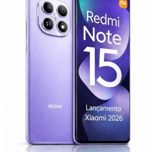Smartphone Celular Xiaomi Redmi Note 15 4G 256GB 8GB 128GB 6GB Lançamento 2026 Câmera 108MP 20MP AMOLED 120Hz FHD plus Design Premium Água e Poeira
