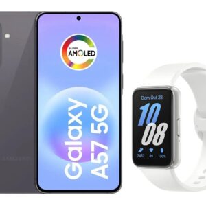Smartphone Samsung Galaxy A57 128GB Cinza - 5G + Smartband Samsung Galaxy Fit3 Prata