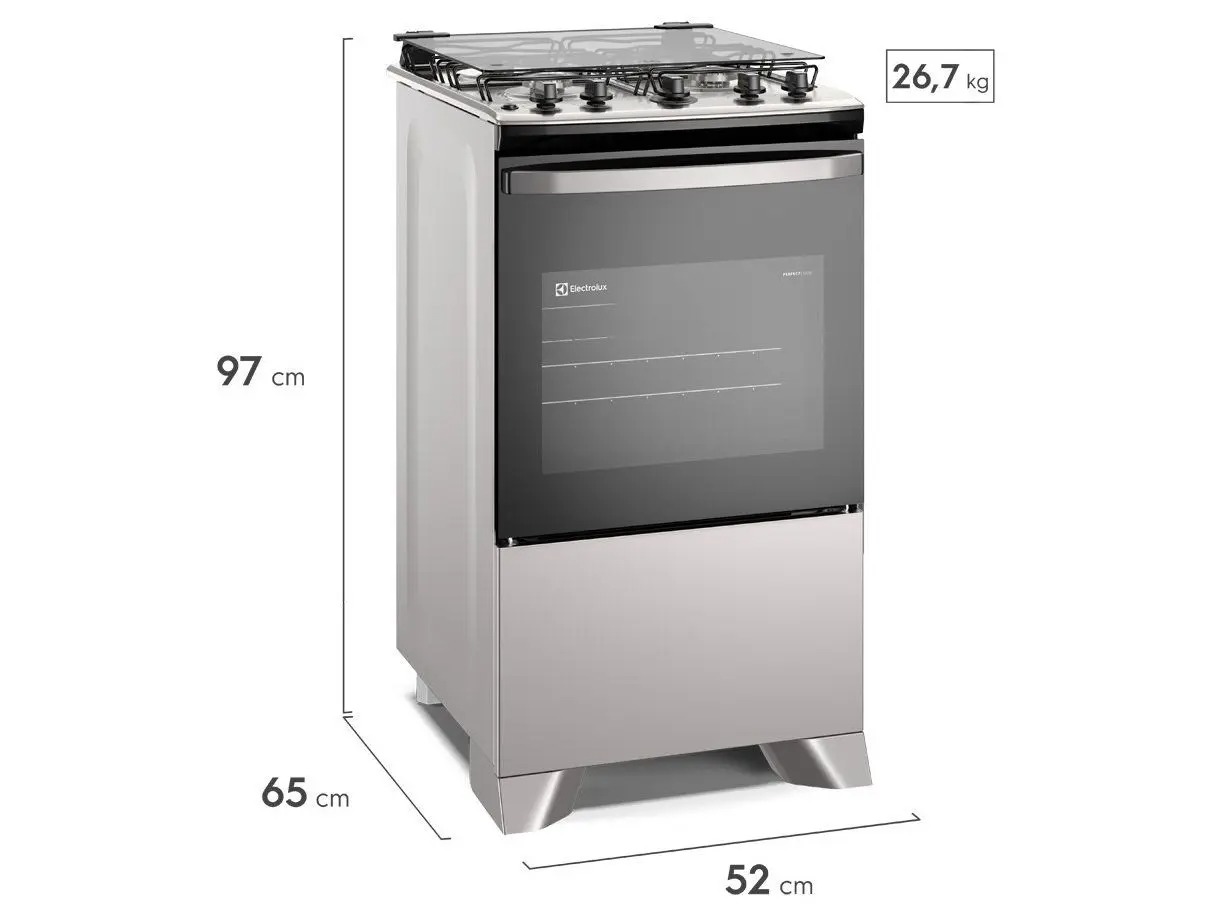 Fogão 4 Bocas Electrolux Cinza Efficient FE4IG - Imagem 2