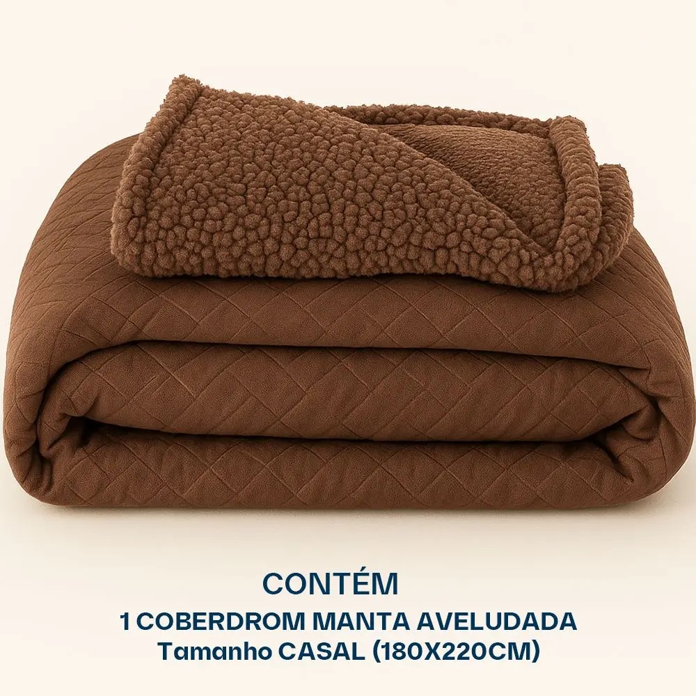 Coberdrom Casal Aveludado Sherpa Manta Soft Dupla face BF Colchoes - BF Colchões - Imagem 3