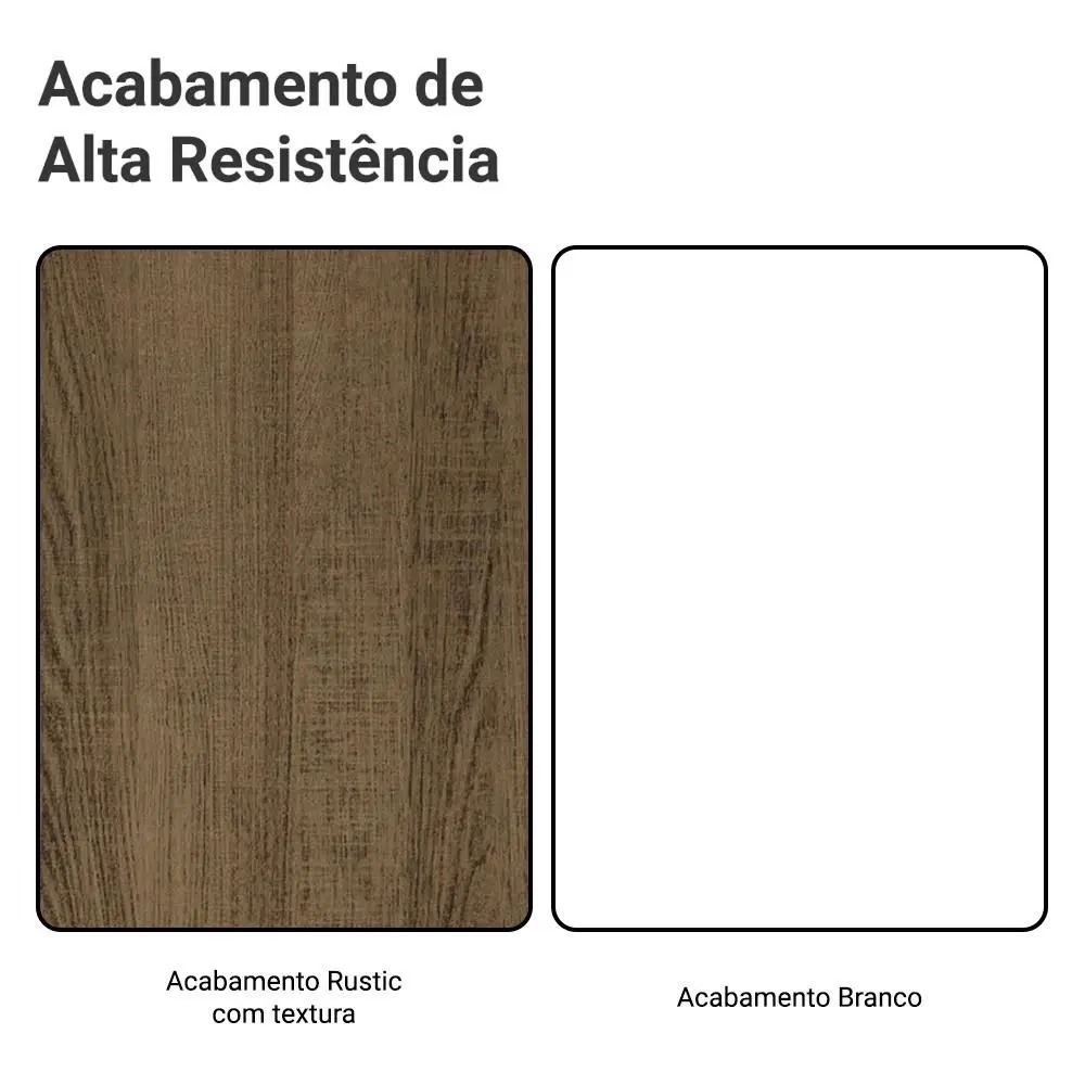 Rack com Painel para TV até 60 Polegadas 180 cm Rustic/Branco Metz Madesa - Imagem 13