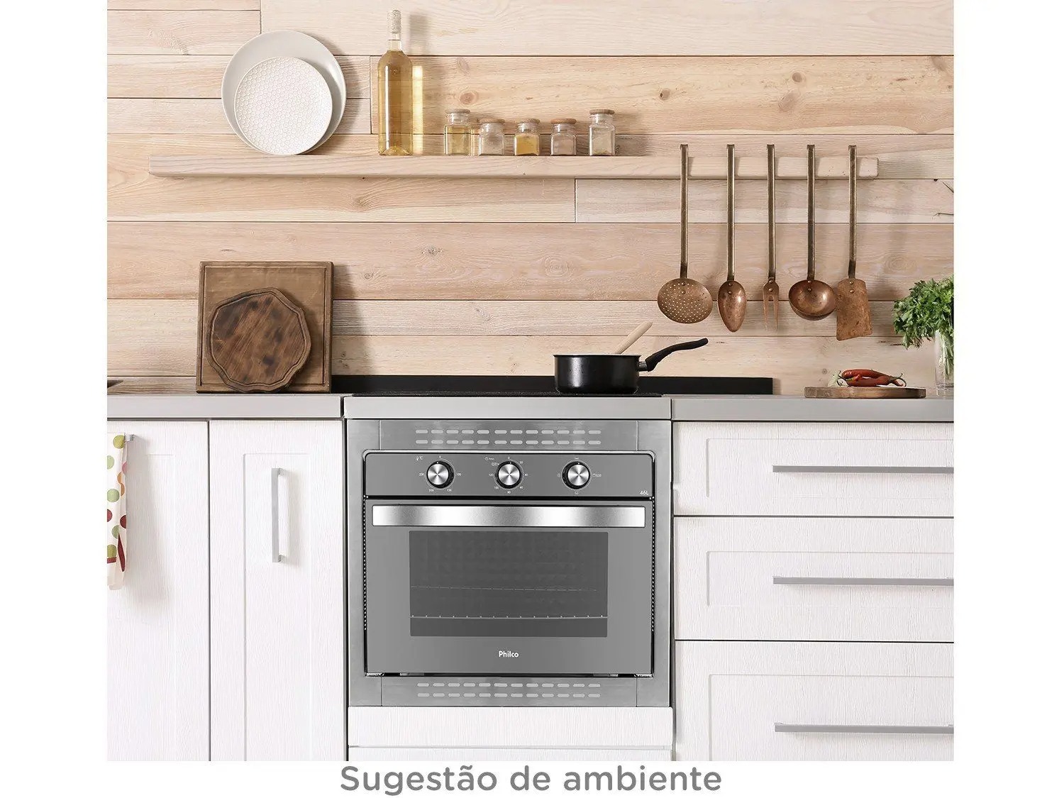 Forno de Embutir Elétrico Philco 46 Litros Timer Dourar Assar Grelhar - Imagem 6