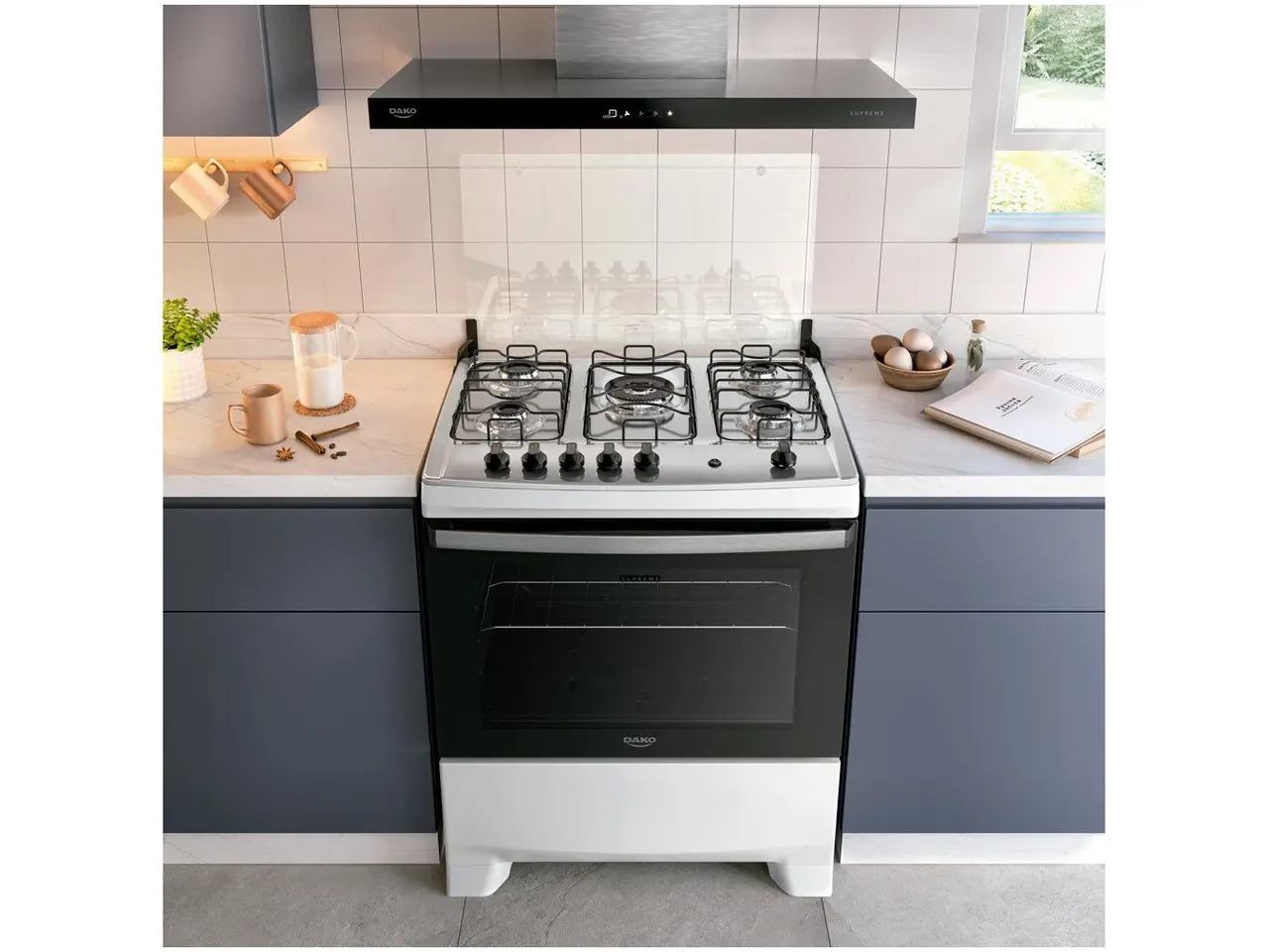 Fogão 5 Bocas Dako Com Mesa Inox Supreme Tripla Chama Bivolt - Imagem 2