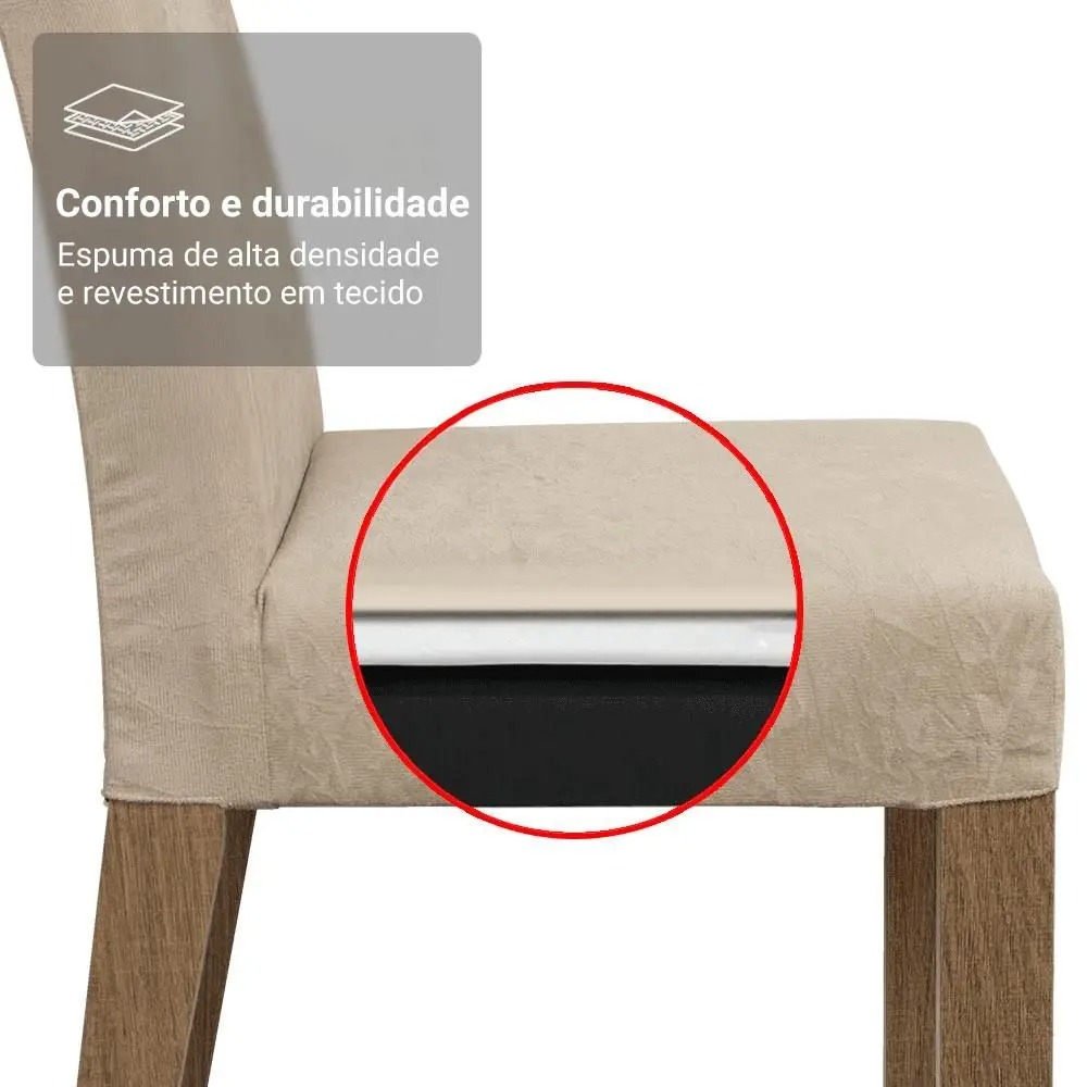 Conjunto Sala de Jantar Tampo de Vidro 4 Cadeiras Braga Madesa - Imagem 6