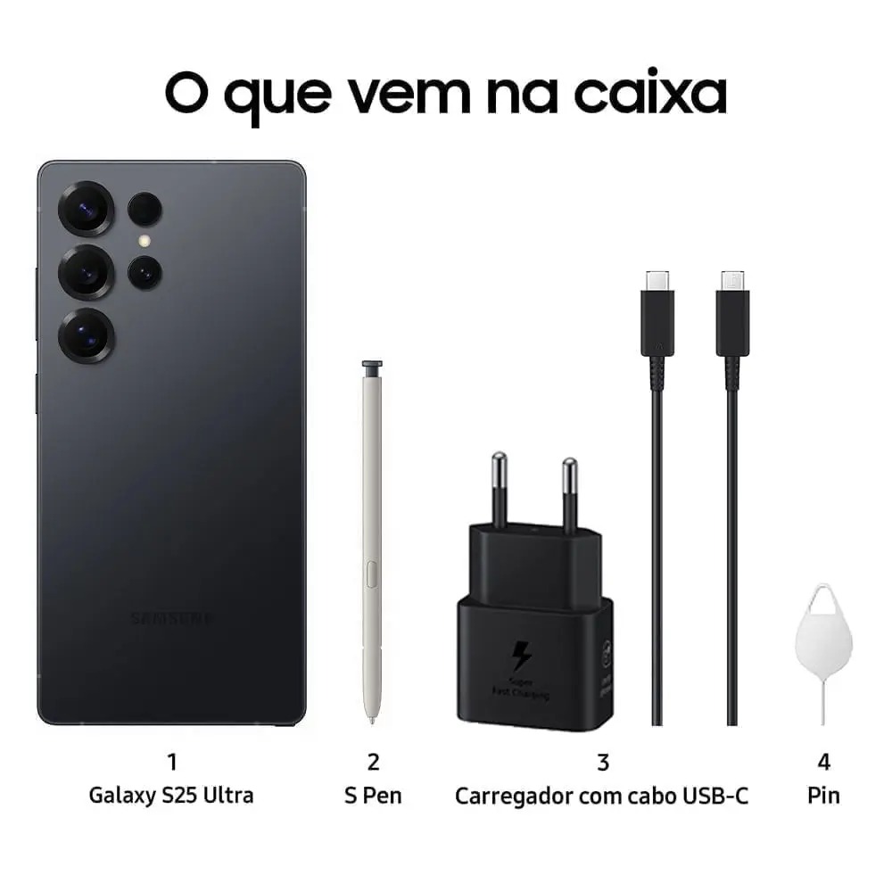 Celular Samsung Galaxy S25 Ultra 5G, 512GB, 12GB RAM, Câmera Quádrupla de 200+50+10+50, Tela Grande de 6.9" - Imagem 2
