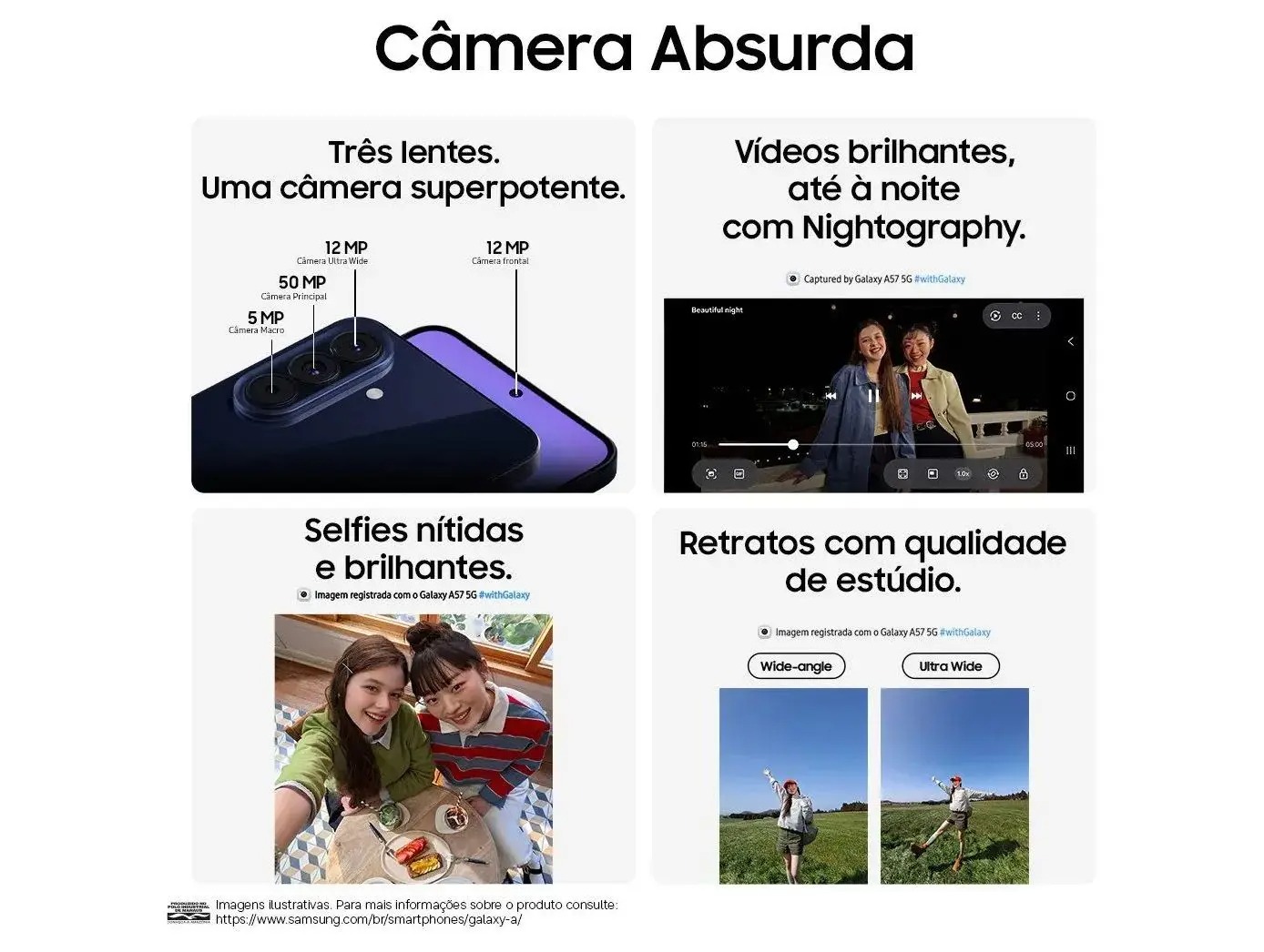 Smartphone Samsung Galaxy A57 128GB Azul Escuro - 5G + Smartband Samsung Galaxy Fit3 Rosé - Imagem 18