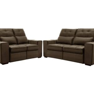 Conjunto de Sofás 2 e 3 Lugares Barsa Gralha Azul