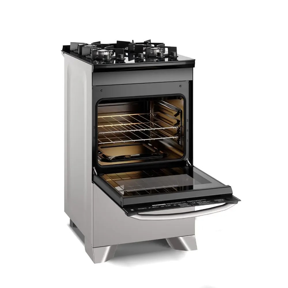 Fogão 4 bocas Electrolux Cinza Efficient Mesa Vidro, Tripla Chama e PerfectCook (FE4GG) - Imagem 3