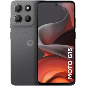 Smartphone Motorola Moto G15 4G 256GB 12GB RAM Boost Tela 6.7 FHD Câmera Dupla 50MP 5MP Grafite