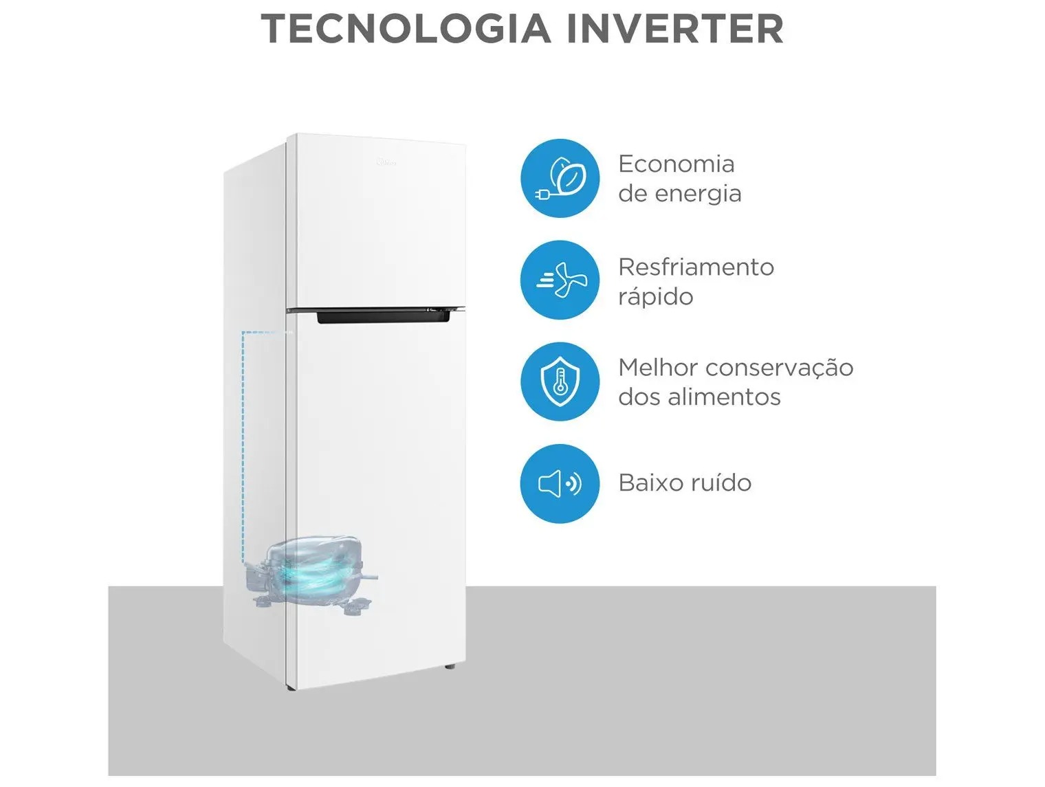Geladeira/Refrigerador Midea Cycle Defrost Duplex Branca 410L RT554 - Imagem 2