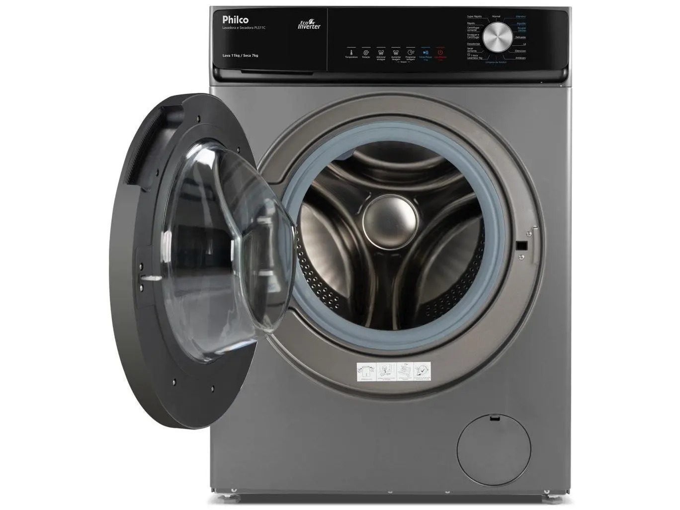 Lava e Seca Philco 16 Programas Eco Inverter 11kg Titânio PLS11C - Imagem 5