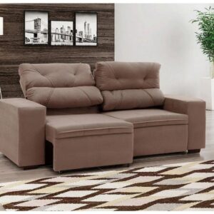 Sofá Retrátil Reclinável 3 Lugares Suede - Phormatta Evolution SMP